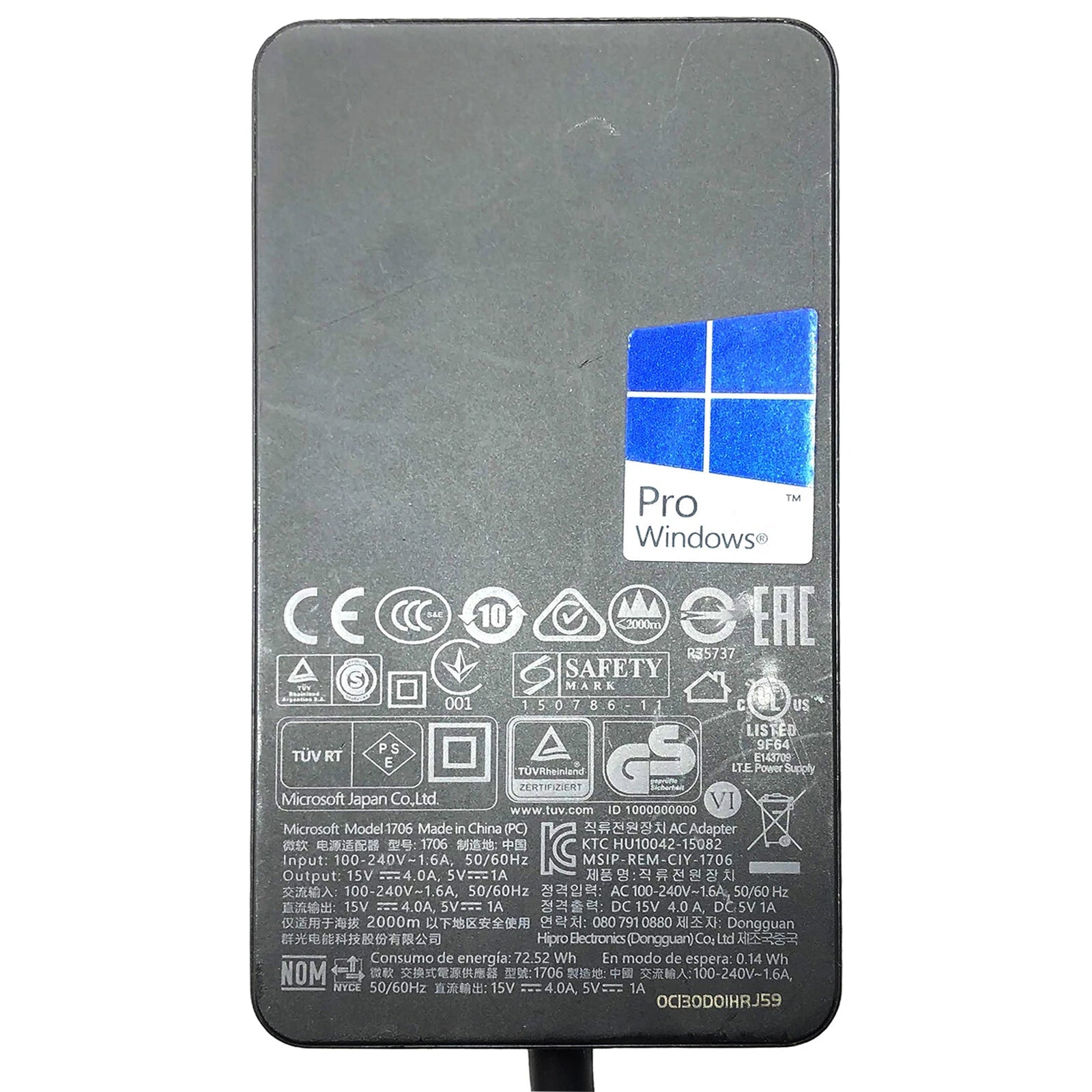 Genuine Microsoft Surface AC Adapter 1706 2062 – 15V 4A Charger with Surface Connect