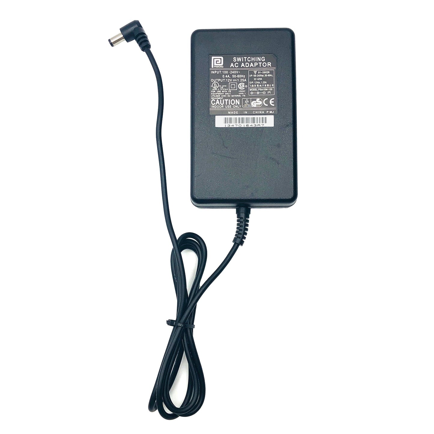 Genuine Phihong PSA15W - 120 AC Adapter – 12V 1.25A Switching Power Supply - TeKswamp