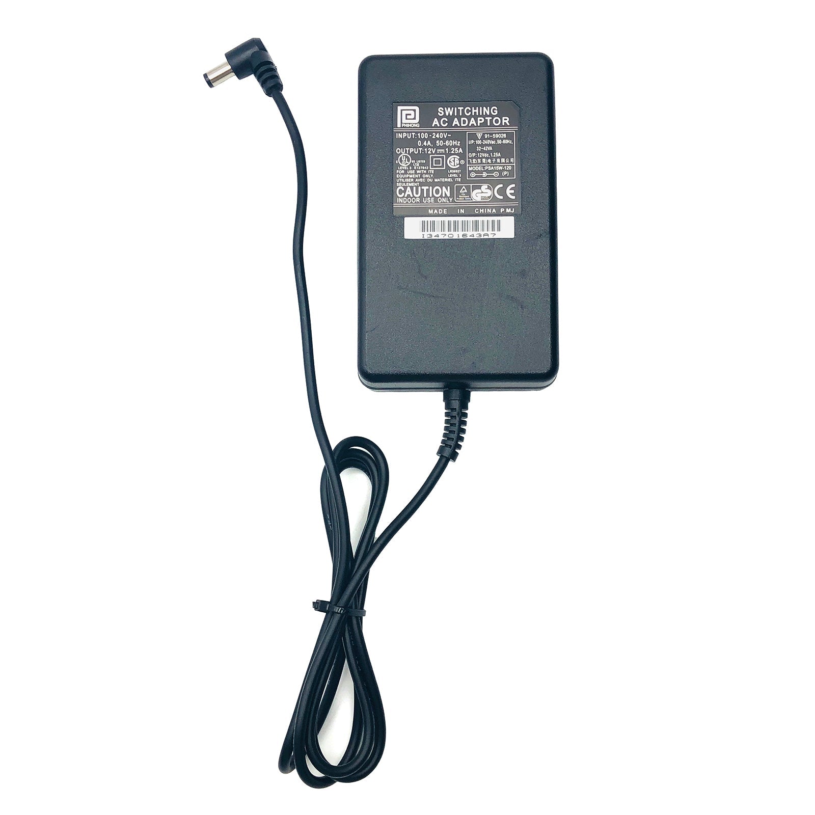 Genuine Phihong PSA15W - 120 AC Adapter – 12V 1.25A Switching Power Supply - TeKswamp