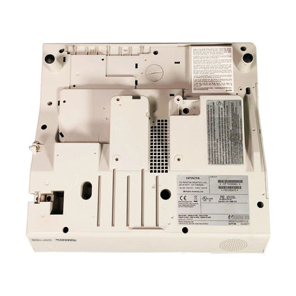 Projector bottom view with mounting points and service panels