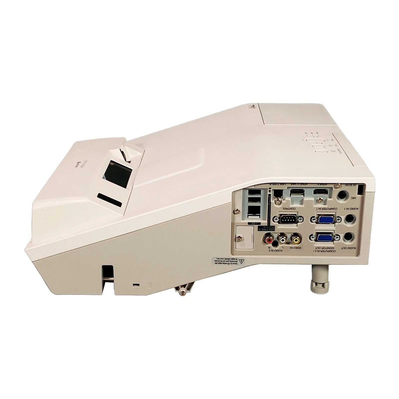 UST projector side angle showing input output connections