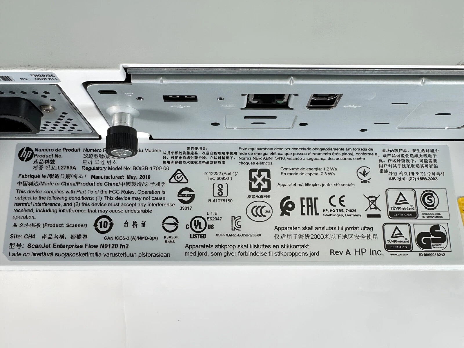 HP ScanJet Enterprise Flow N9120 fn2 ADF Flatbed Document Scanner 1200DPI