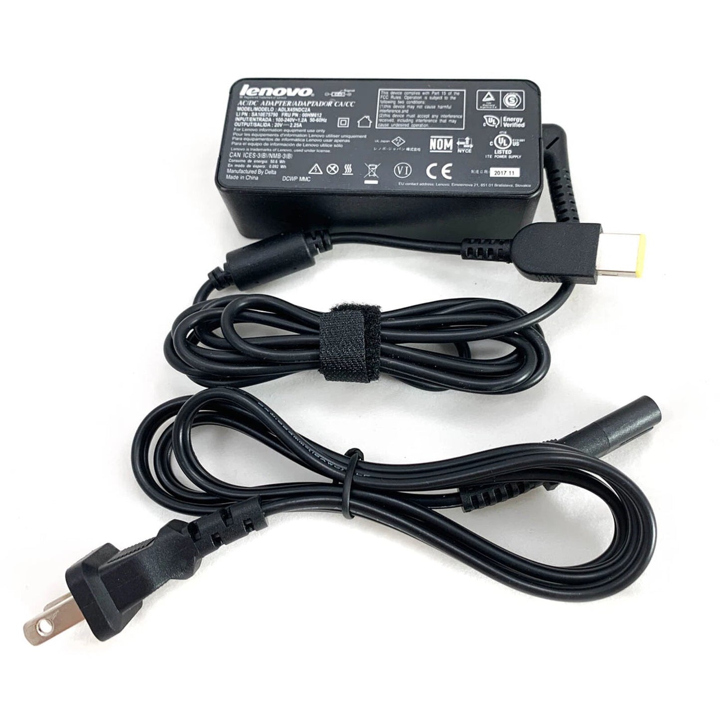 Lenovo 45W ADLX45NDC2A AC Adapter 20V 2.25A Square Tip Charger