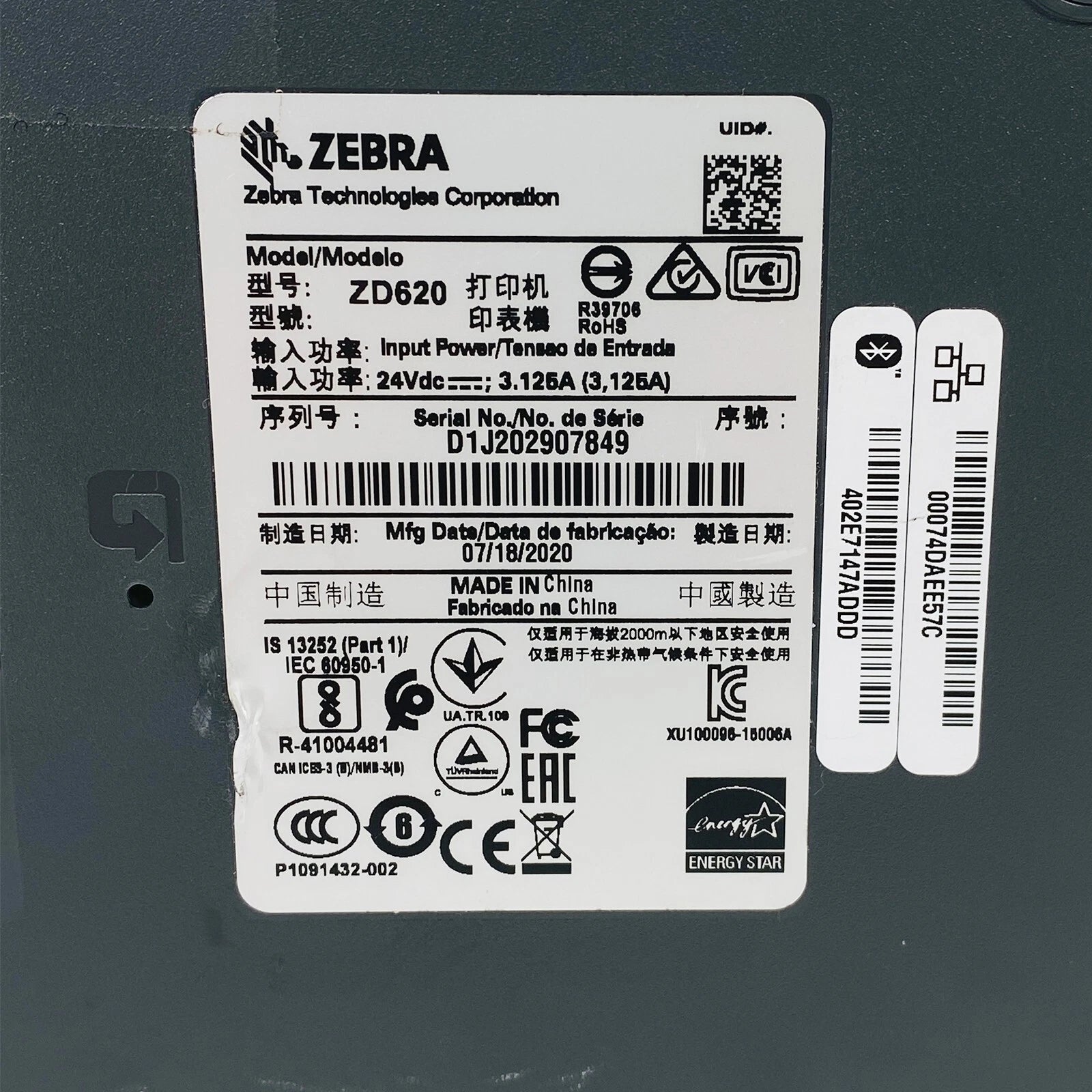 Lot of 12 Zebra ZD620 ZD62043 - T01F00EZ 300 DPI Label Printers – Direct & Thermal Transfer