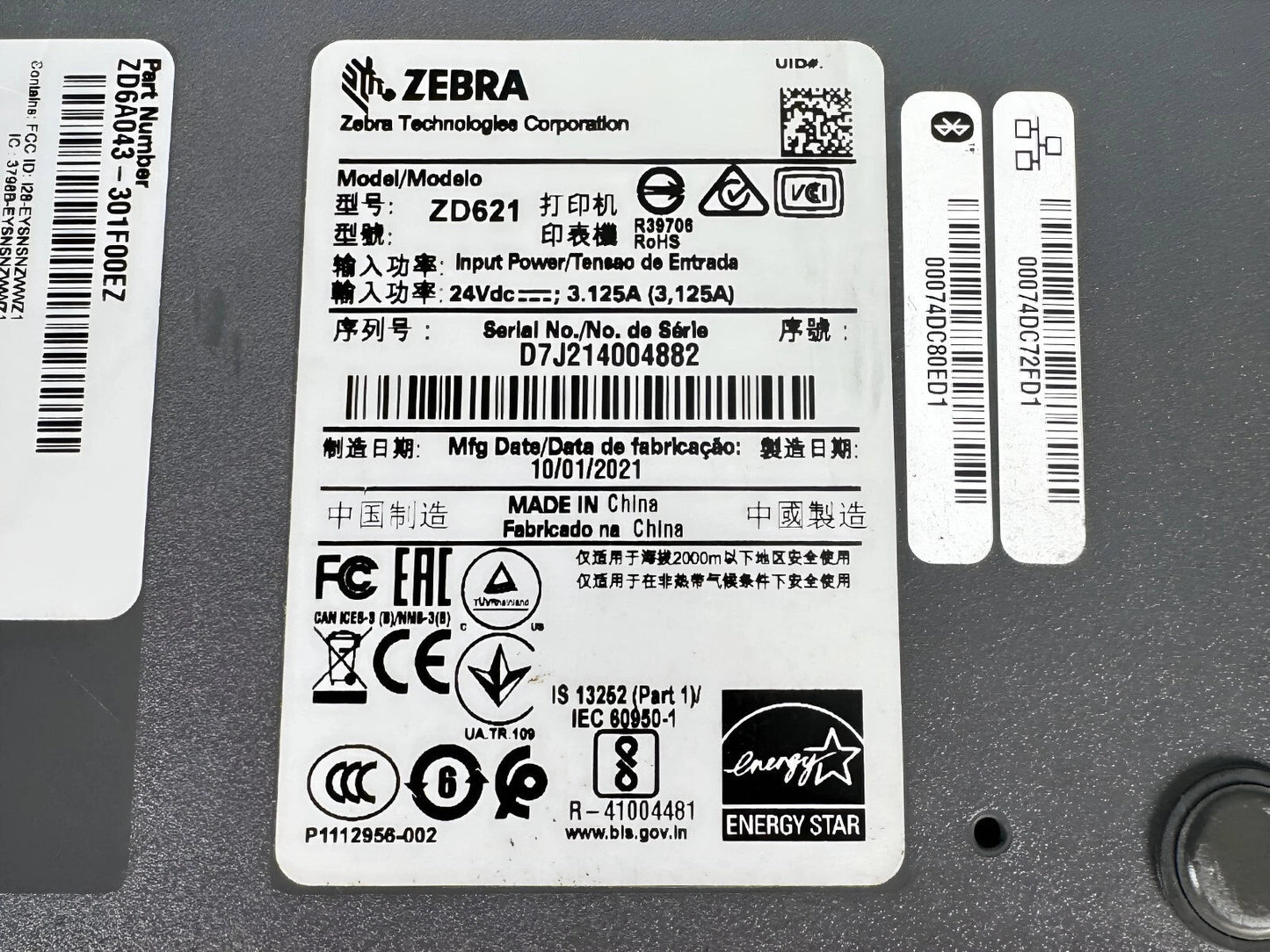 Lot of 12 Zebra ZD621 Thermal Transfer Label Printers – USB LAN Bluetooth - TeKswamp