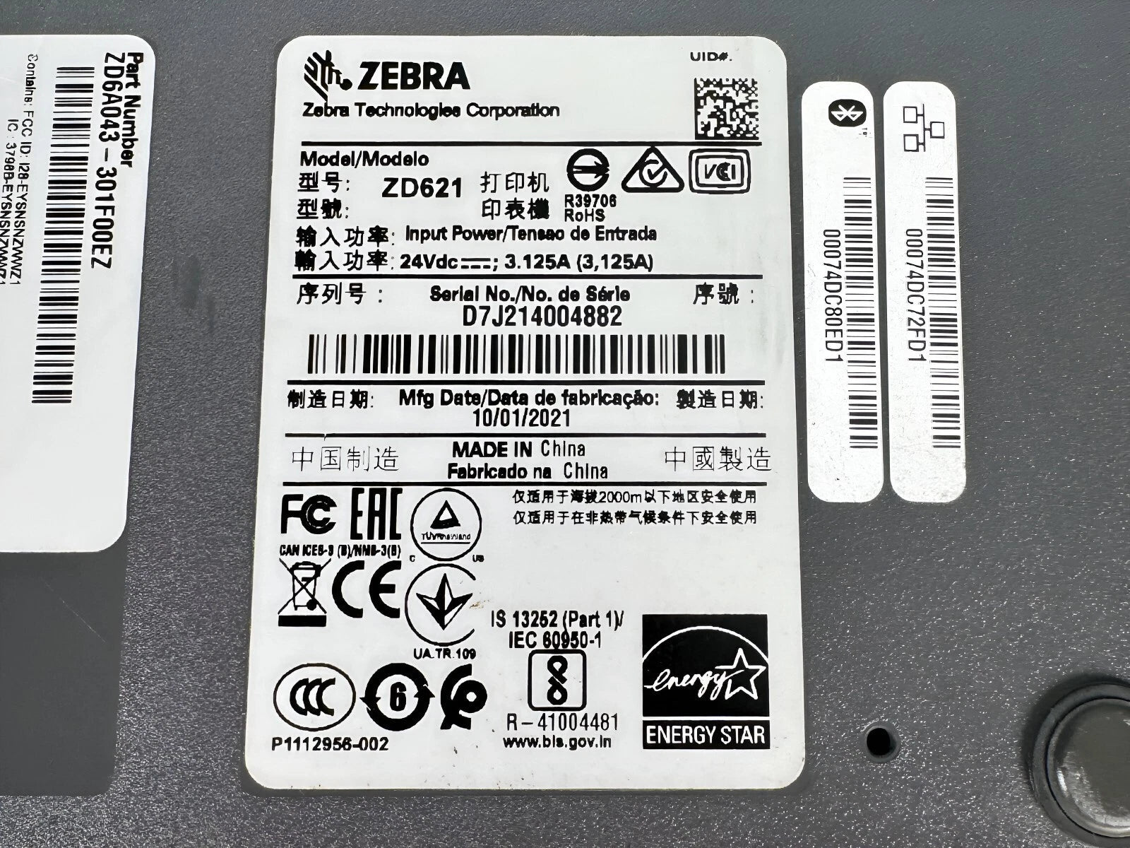 Lot of 12 Zebra ZD621 Thermal Transfer Label Printers – USB LAN Bluetooth - TeKswamp