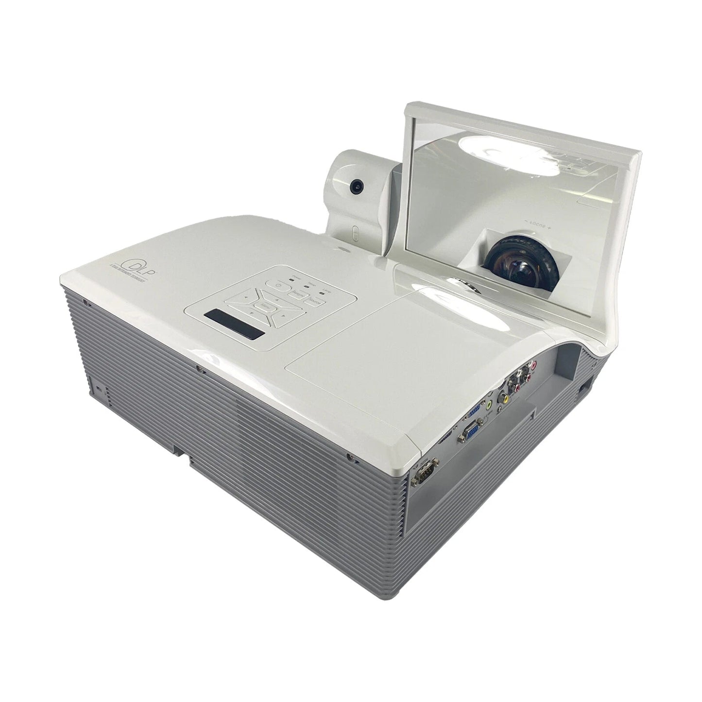 Mimio Mipro DLP ultra short throw projector angled front view