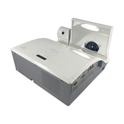Mimio Mipro DLP ultra short throw projector angled front view