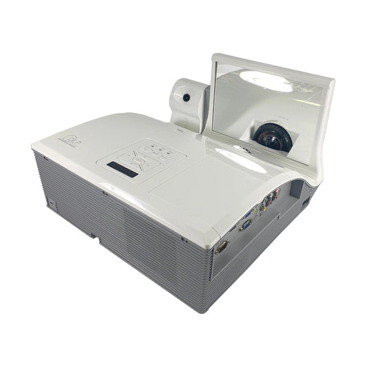 Mimio Mipro DLP ultra short throw projector angled front view