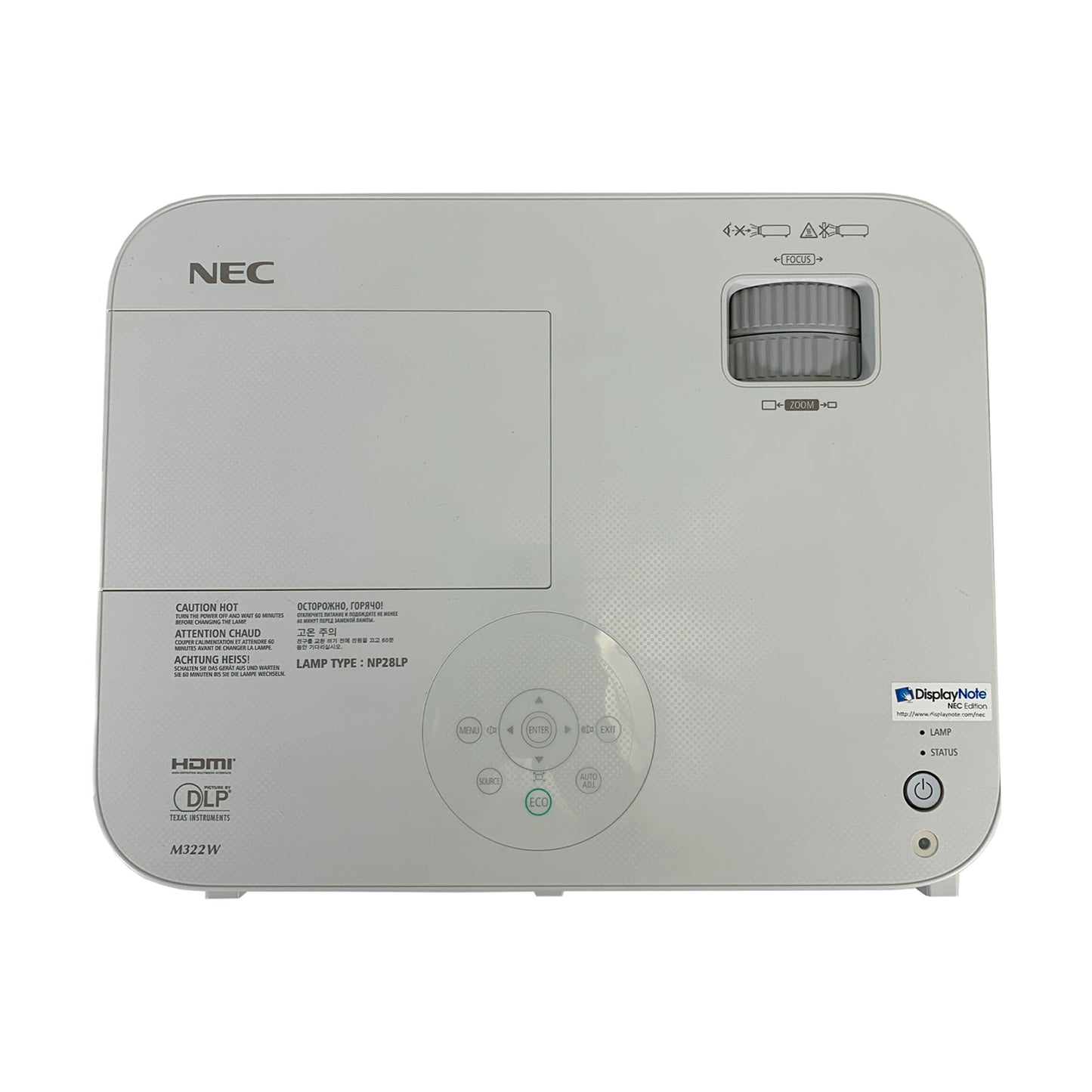 NEC M322W Portable DLP Projector | WXGA 3200 Lumens HDMI for School & Office