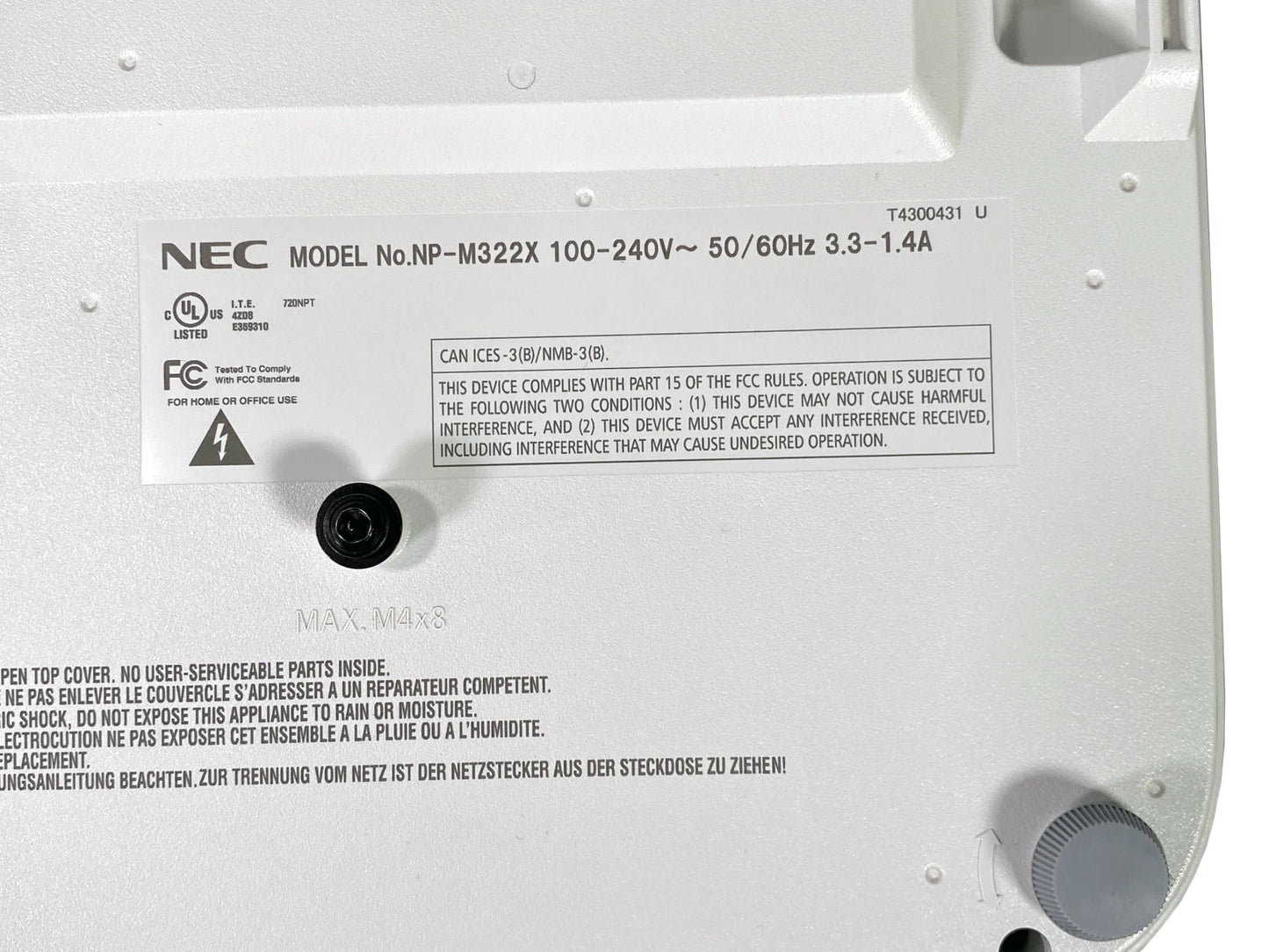 NEC NP - M322X M322X Projector NP28LP+ 3200 Lumens Dual HDMI 3D Ready