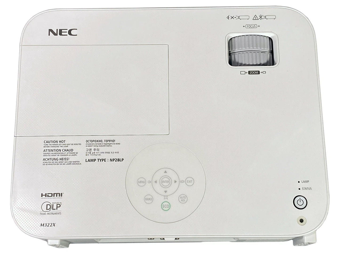 NEC NP - M322X M322X Projector NP28LP+ 3200 Lumens Dual HDMI 3D Ready