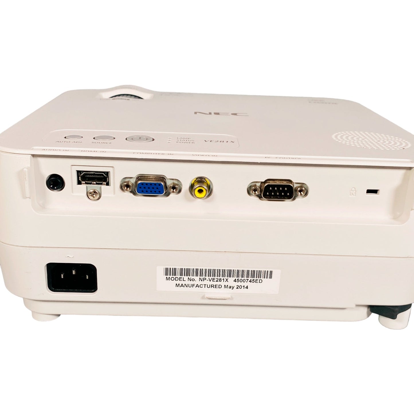 NEC NP - VE281X XGA 3D DLP Projector | Portable Multimedia | 2800 Lumens