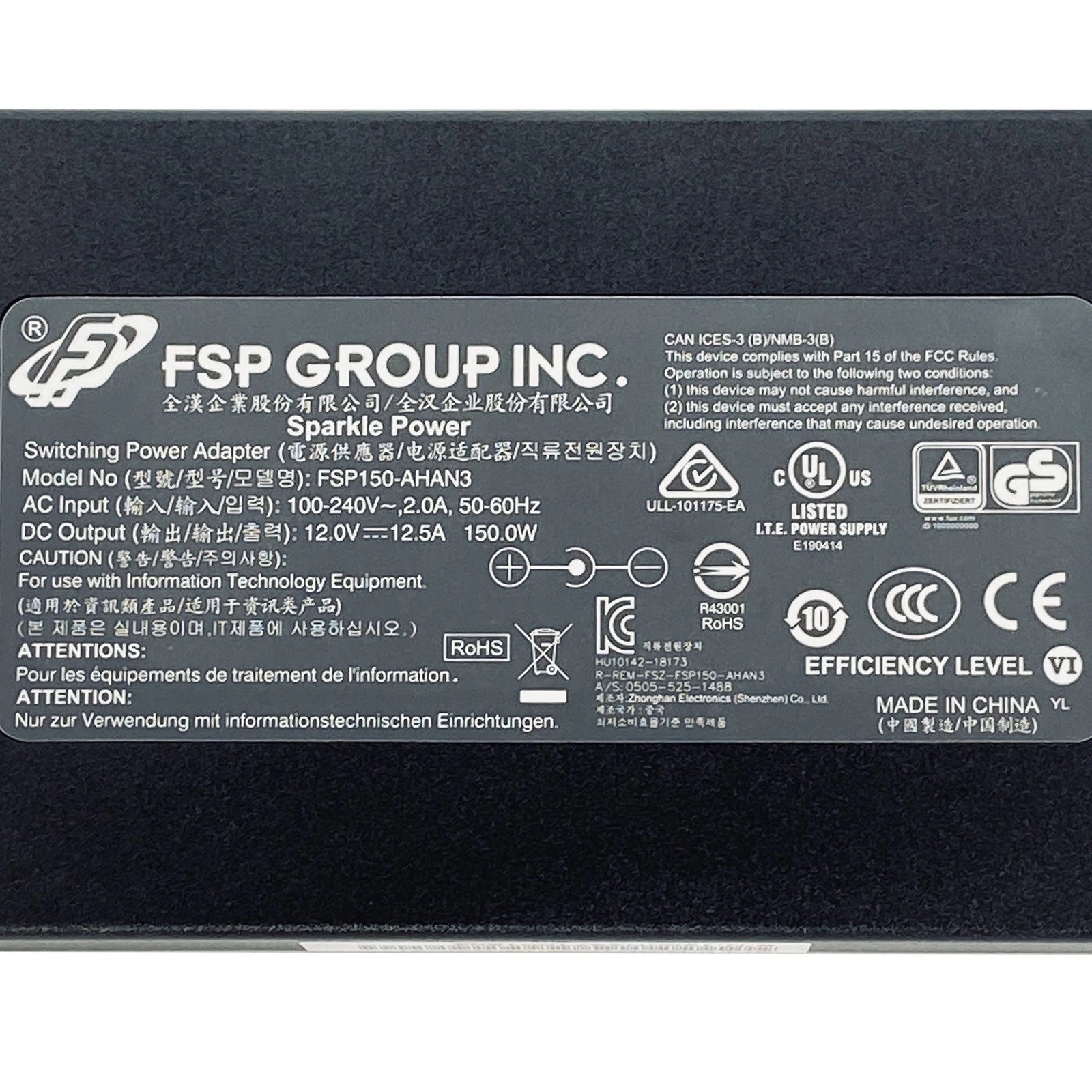 NEW Genuine FSP150 - AHAN3 150W Power Adapter – 12V 12.5A Screw Lock