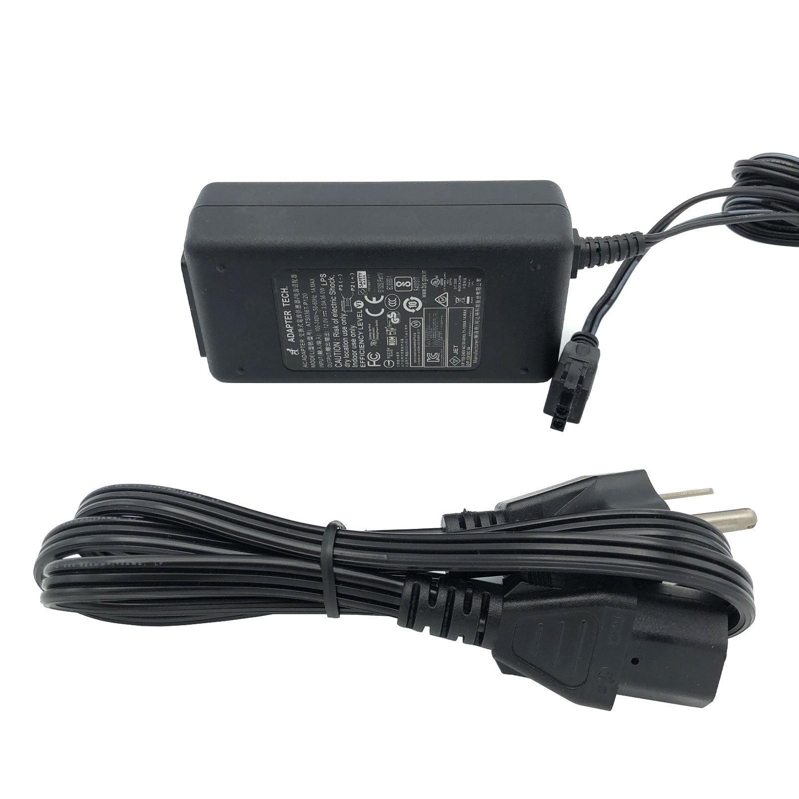 NEW Original Adapter Tech. ATS036T - P120 36W AC Power Adapter – 12V 3A 2 - Pin Charger