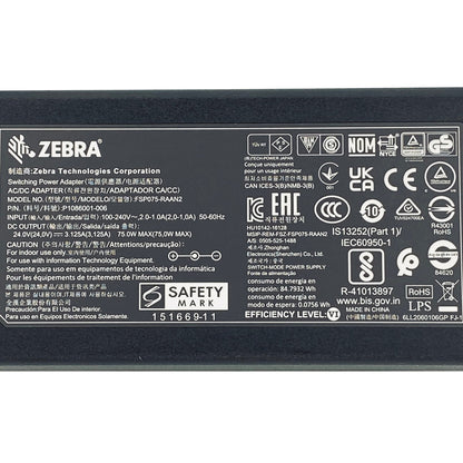 NEW Original Zebra 75W AC Adapter FSP075 - RAAN2 | 24V 3.125A P1076001 - 006 Charger