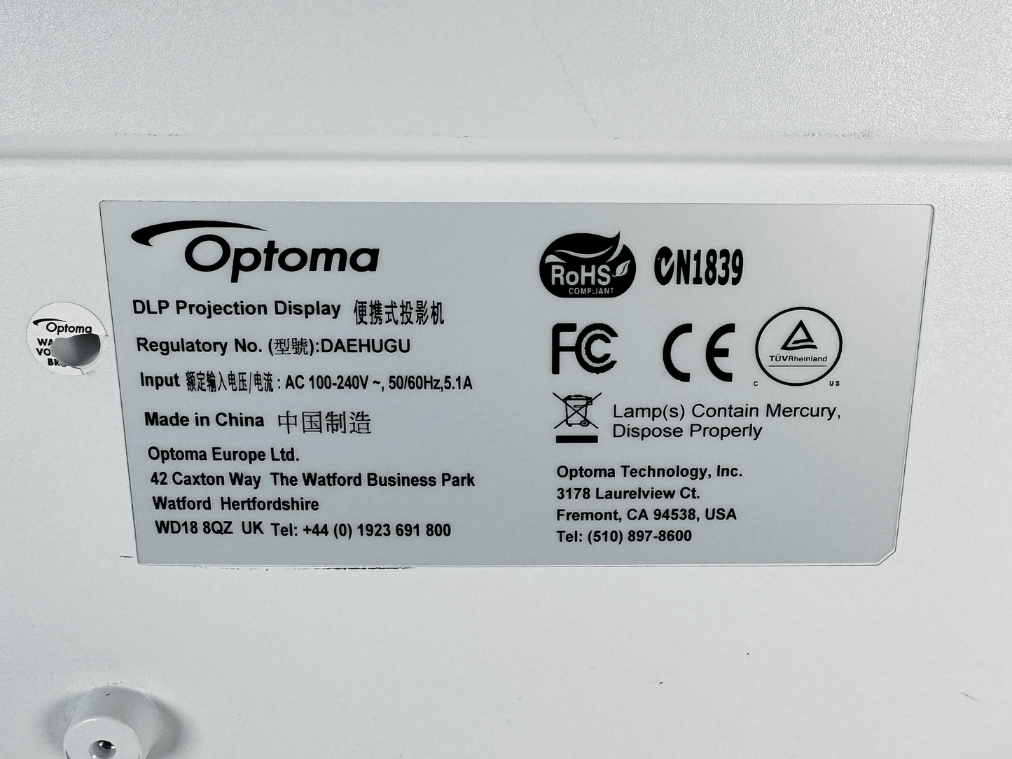 Optoma EH515 DLP Projector 5500 Lumens Full HD 3D Lens Shift