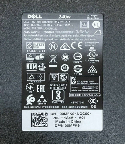Original Dell 240W AC Adapter 19.5V 12.3A – LA240PM160 GA240PE1 7.4mm