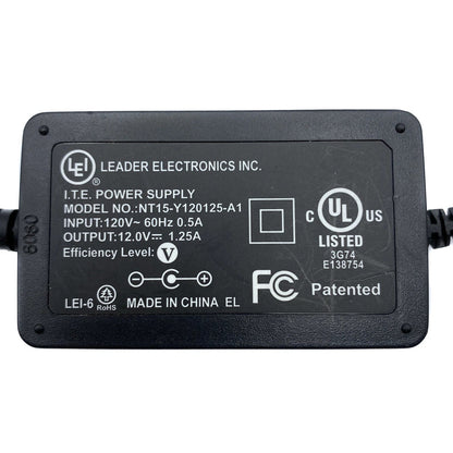 Original LEI NT15 - Y120125 - A1 AC Power Adapter – 12V 1.25A 15W - TeKswamp
