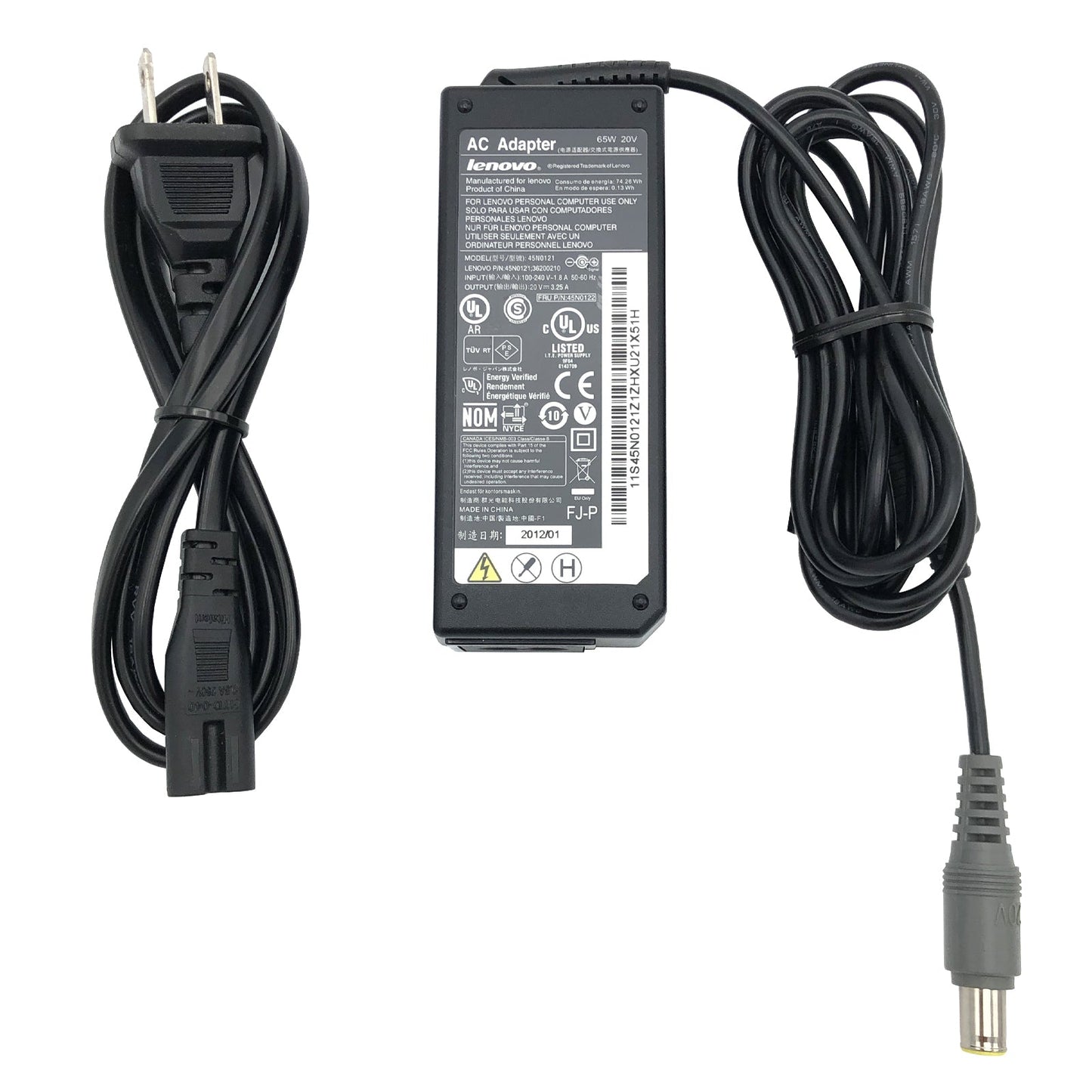 Original Lenovo 65W AC Adapter 20V 3.25A Charger 45N0121 42T4418 7.9x5.5mm + Pin