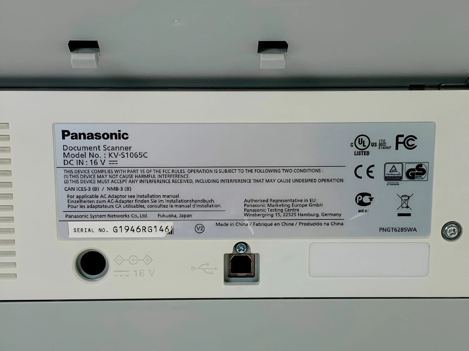 Panasonic KV - S1065C 600DPI Duplex Document Scanner High Speed Color
