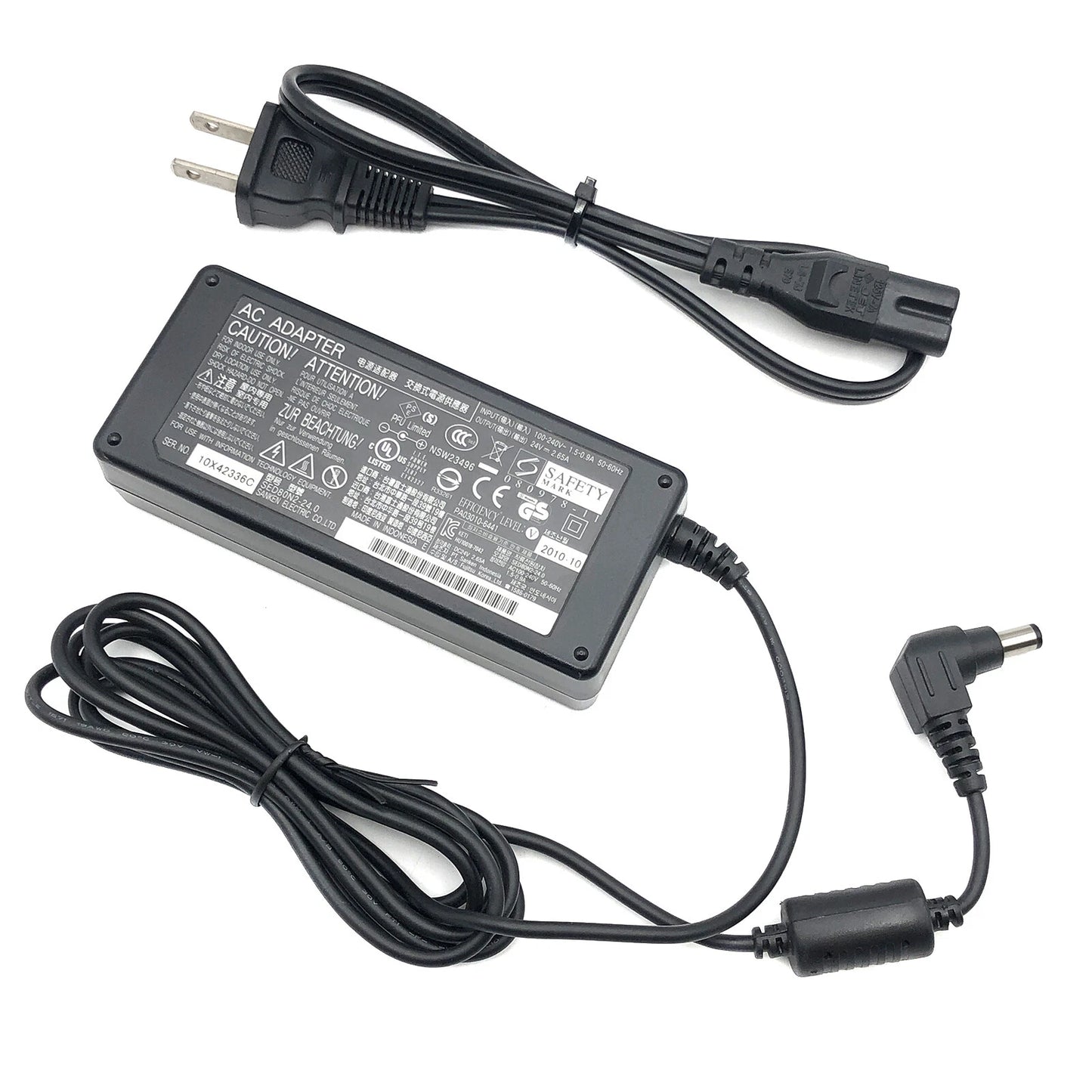 Genuine AC Adapter 24V for Fujitsu fi-6130Z fi-6140Z Document Scanner wP.Cord
