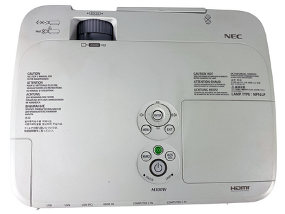 NEC NP-M300W 3LCD Projector 3000 ANSI 1080p Included: HDMI, Remote, Power cable