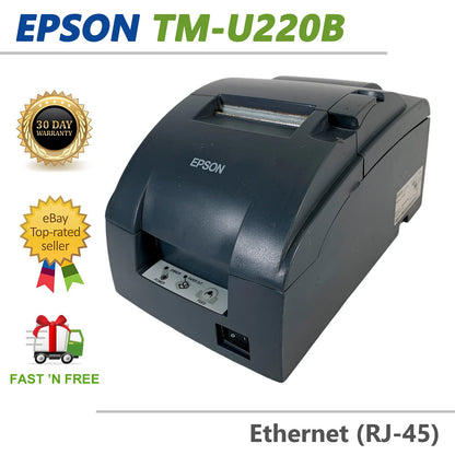 Epson TM-U220B M188B Dot Matrix POS Receipt Printer Ethernet No AC Adapter