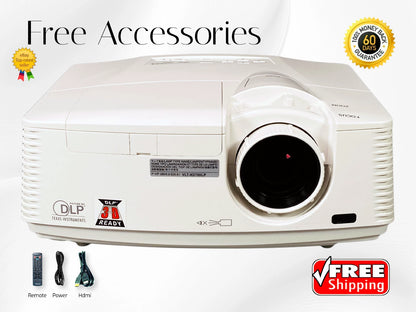 Mitsubishi WD720U-G DLP 4K Projector 4300 Lumens Quiet Operation PC 3D Ready
