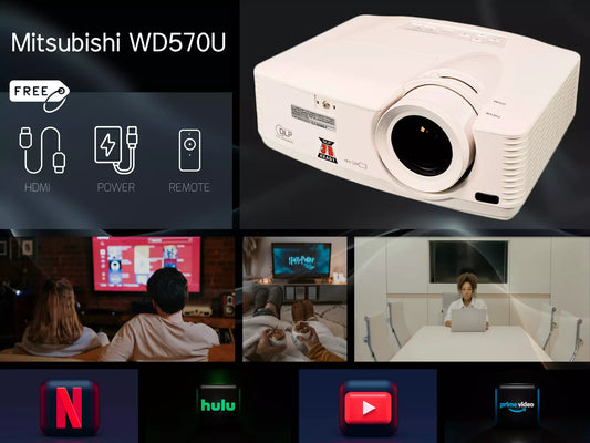 Mitsubishi WD570U DLP Projector 3500 Lumens Home Theater Full HD 3D Ready WXGA