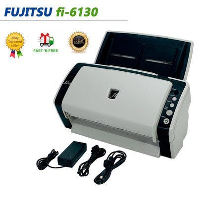 Fujitsu FI-6130 Duplex Color Document Scanner – 40ppm, USB & AC Adapter ✅