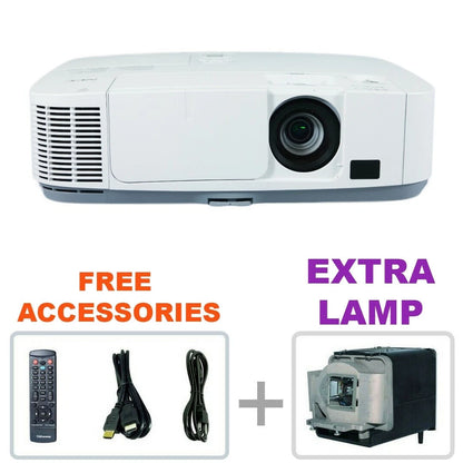 REFURBISHED - NEC P401W 3LCD Projector 4000 ANSI HD HDMI w/Remote + EXTRA LAMP