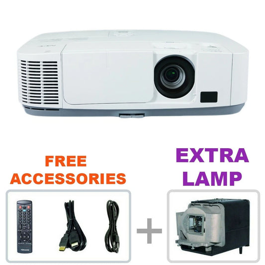 REFURBISHED - NEC P401W 3LCD Projector 4000 ANSI HD HDMI w/Remote + EXTRA LAMP