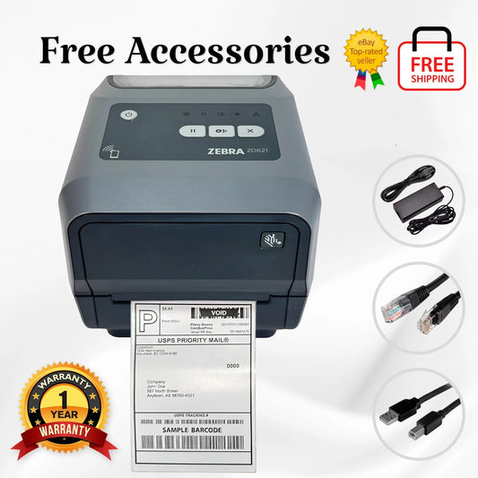 Zebra ZD621 Thermal Transfer Label Printer 300dpi USB LAN Bluetooth 1YR WARRANTY