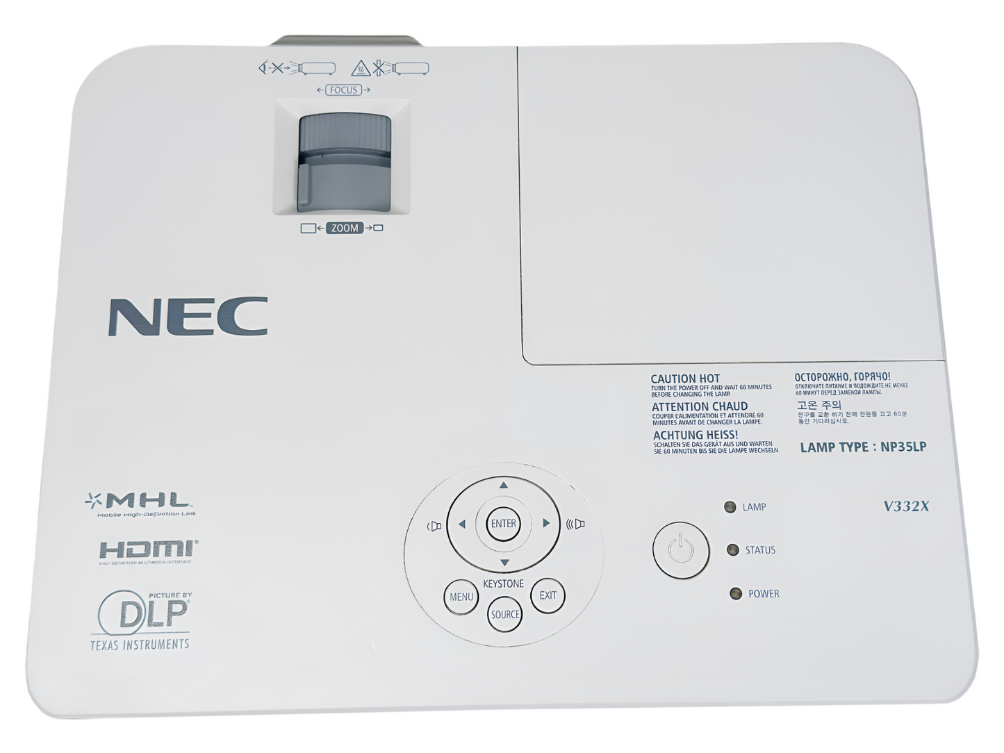NEC V332X DLP Projector 3300 ANSI Multipurpose 1080p HDMI with Accessories Bundle