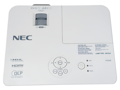 NEC V332X DLP Projector 3300 ANSI Multipurpose 1080p HDMI with Accessories Bundle