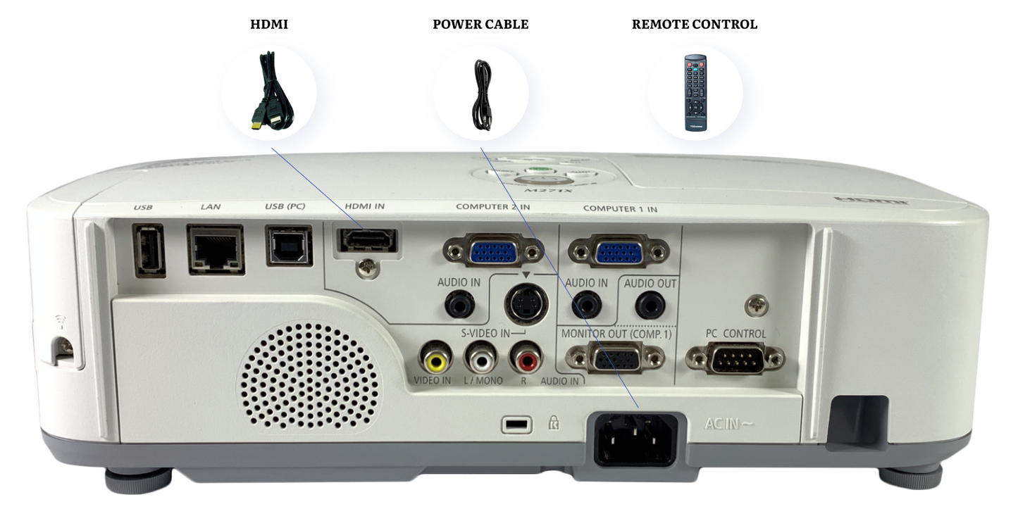 NEC NP-M271X 1080p 3LCD Projector 2700 ANSI HDMI with Accessories Bundle