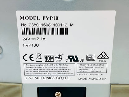 Star Micronics FVP10 Direct Thermal POS Receipt Ticket Printer USB No AC Adapter