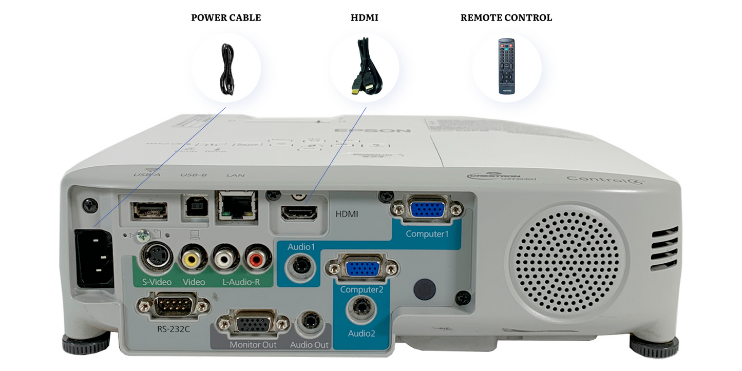 Epson PowerLite X27 1080i 3LCD Projector 2700 ANSI with Accessories Bundle