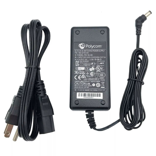 Genuine Polycom 18W AC Adapter 48V 0.38A for IP Phone Charger W/Cord