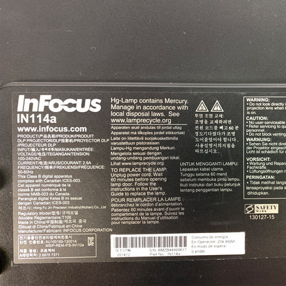 InFocus IN114a - DLP Projector 3000 Lumens PC 3D Ready Full HD + 1 Year Warranty