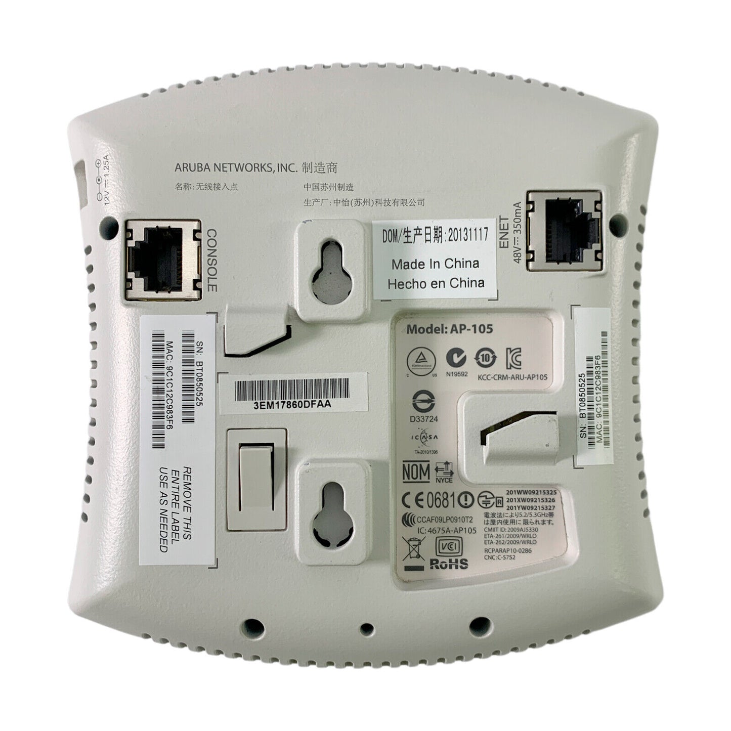 Aruba Networks AP-105 ARU-AP105 Dual Band 2.4&5Ghz Wireless Access Point 300Mbps