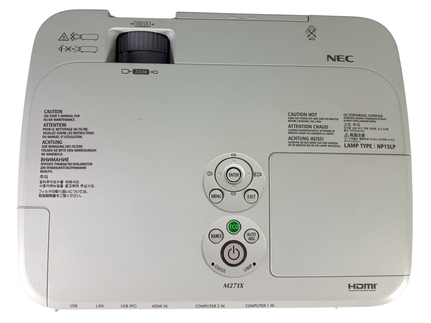 NEC NP-M271X 1080p 3LCD Projector 2700 ANSI HDMI with Accessories Bundle
