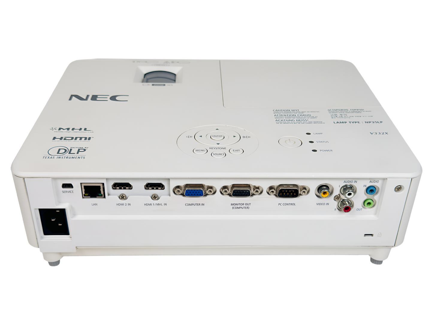 NEC V332X DLP Projector 3300 ANSI Multipurpose 1080p HDMI with Accessories Bundle
