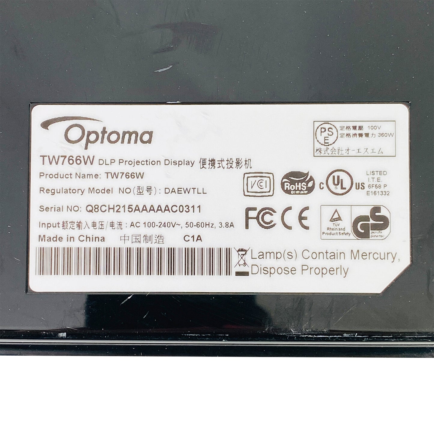 Optoma TW766W DLP Projector 4000 Lumens Home Theater Full HD HDMI w/Remote