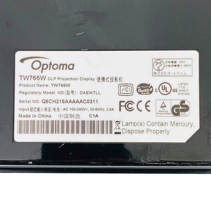 Optoma TW766W DLP Projector 4000 Lumens Home Theater Full HD HDMI w/Remote