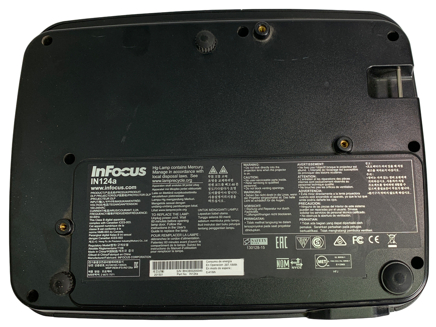 InFocus IN124a DLP Projector Portable Professional 3500 Lumens HD 1080p 3D HDMI
