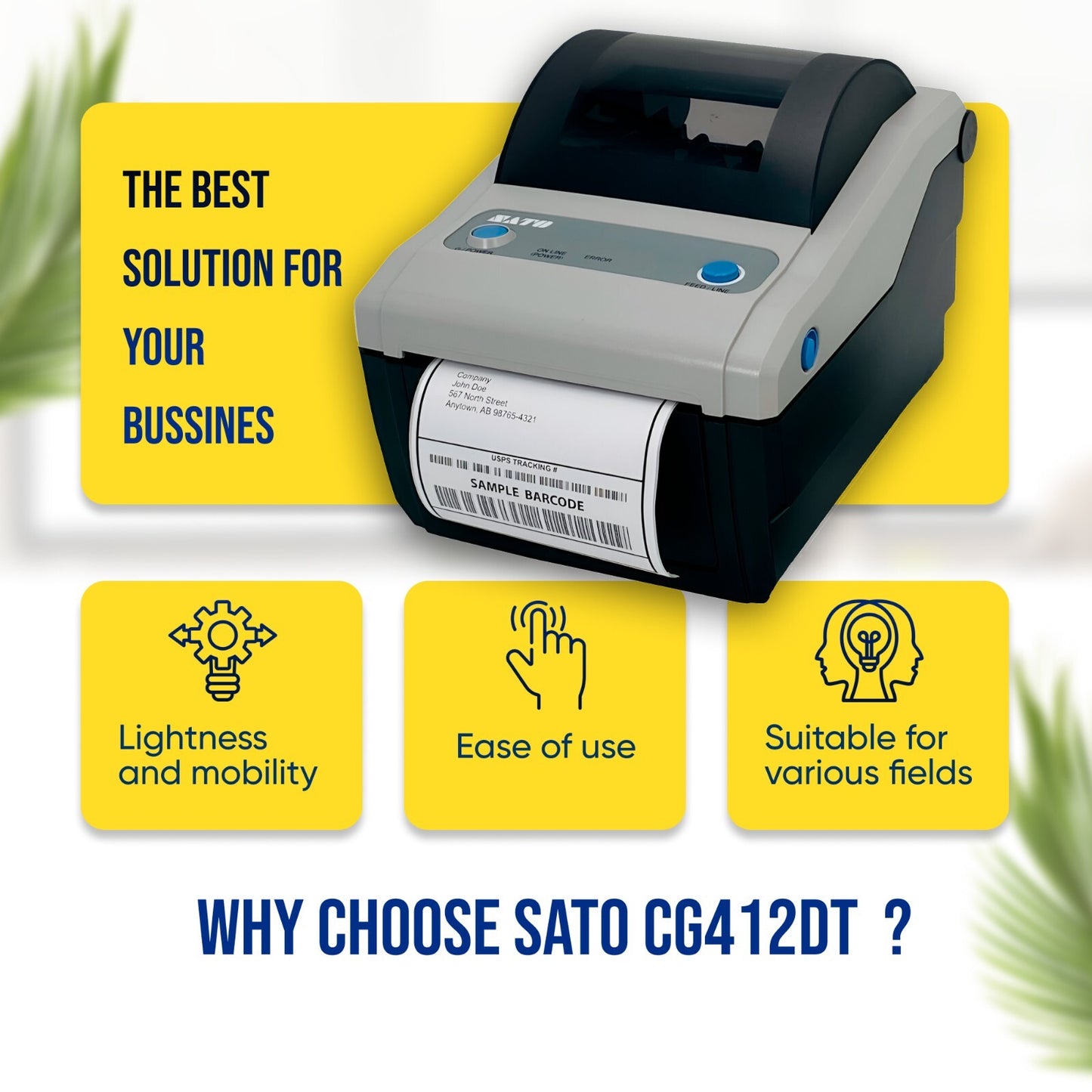 SATO CG412DT Thermal 4x6 300 x 300 DPI Barcode Label Printer LAN USB