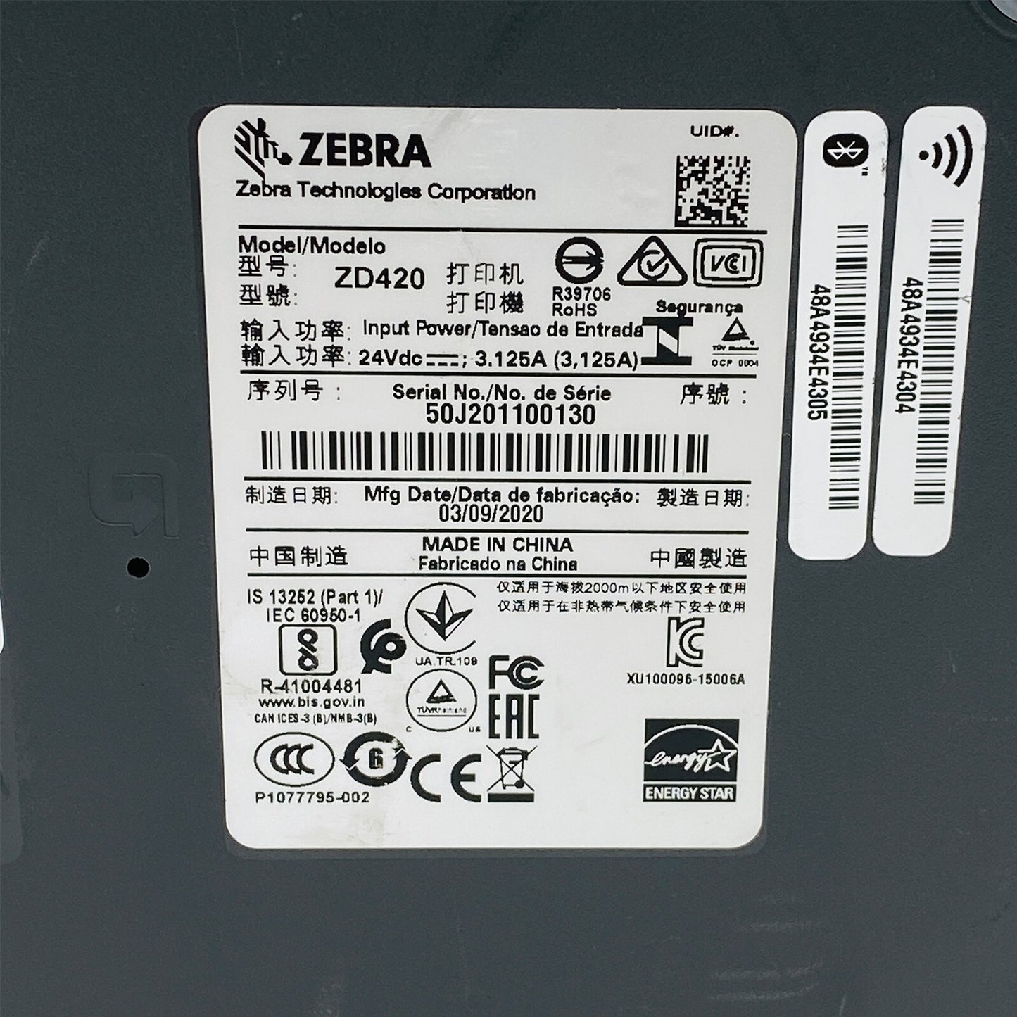 Zebra ZD420 Direct & Thermal Transfer Label Printer BT WiFi