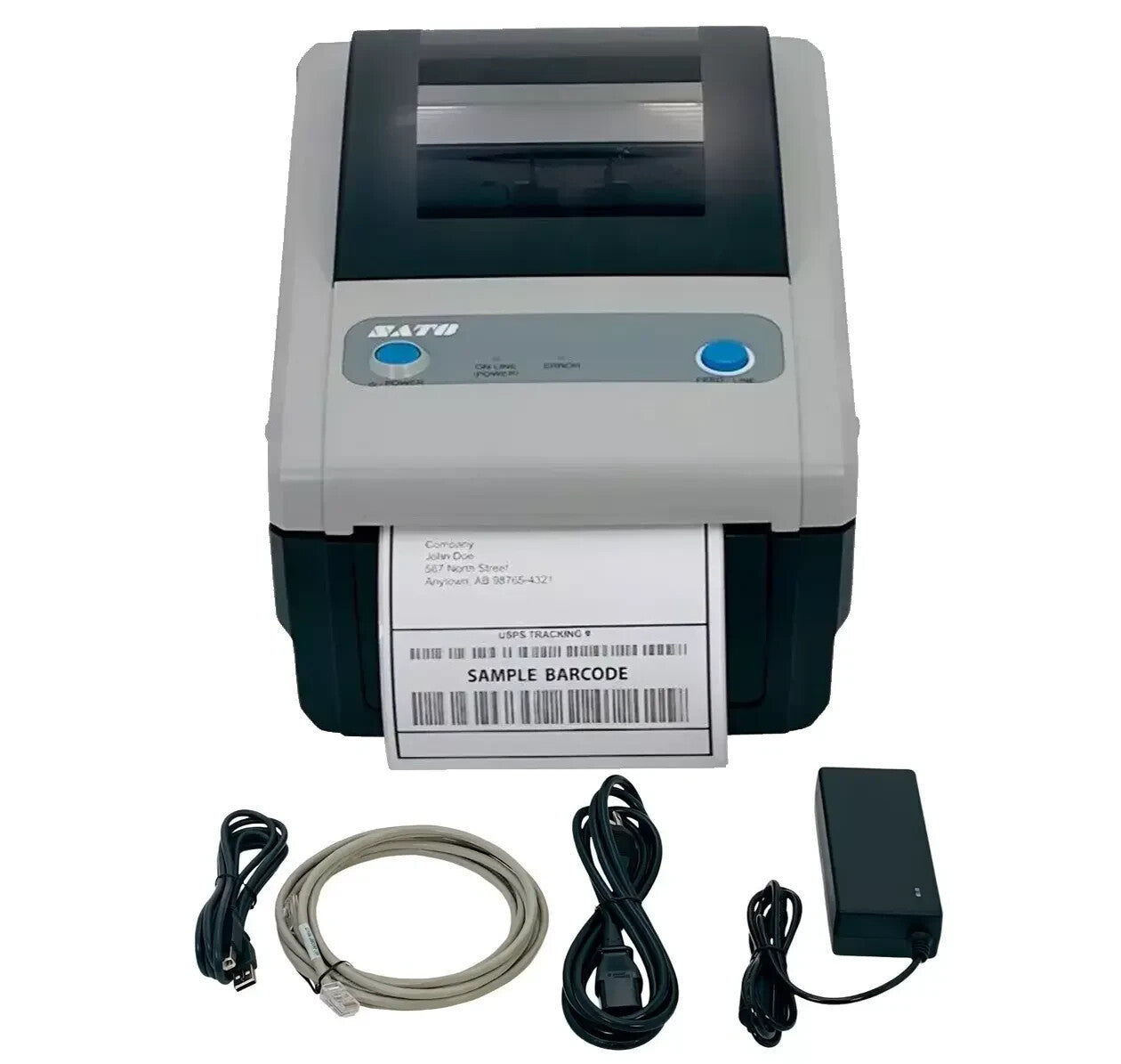 SATO CG412DT Thermal 4x6 300 x 300 DPI Barcode Label Printer LAN USB